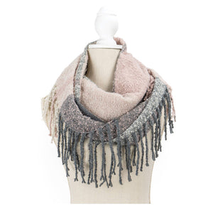 Britt's Knits Fringe Benefits Colorblocked Infinity Scarf