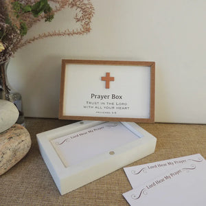 Wood Prayer Box Trust in the Lord with Prayer Cards