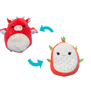 Squishmallow Delita the Dragon fruit and Baiden the Red Dragon Flipamallows 12" Stuffed Plush by Kelly Toy