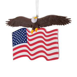 Bald Eagle With American Flag Hallmark Ornament