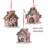 Battery-Operated LED Lighted Gingerbread Candy House Ornament 3.5"