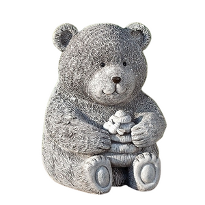 7.75" Bear with Bee Hive Garden Statue