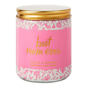 Hallmark Best Mom Ever Dahlia and Jasmine Scented Jar Candle, 7 oz.