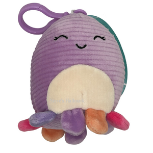 Squishmallow Beula the Purple Octopus Corduroy 3.5" Clip Stuffed Plush by Kelly Toy