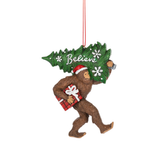 Big Foot with Tree Believe Ornament