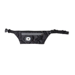 Black Night Scope Sling Bag with Reflective Zippers