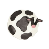 Black White Cow Ceramic Tidbit Plate