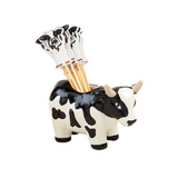 Black White Cow Ceramic Toothpick Holder