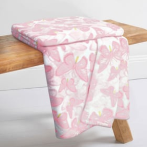 50" x 60" Celestial Butterfly Pink Single Layer Fleece Blanket - At Home by Mirabeau