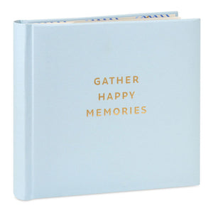 Hallmark Gather Happy Memories Gold on Light Blue Linen Photo Album