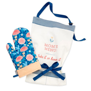 Hallmark Mom's Menu Apron and Oven Mitt Gift Bundle