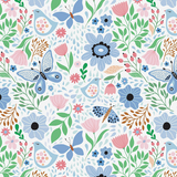 Blue Butterflies Single Layer Blanket