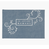 In Loving Memory Slate Blue Vegan Leather Cover Guest Book with Silver Foil Accent