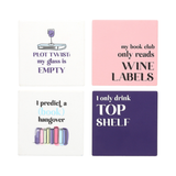 Book Hangover 4" Ceramic Coasters Set of 4
