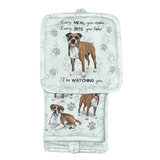 Boxer Dog Lover's Oven Mitt, Potholder, and Kitchen Towel Set, 100% Cotton