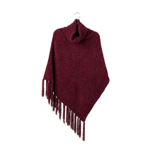 Britt's Knits Wine Beyond Soft Cowl Neck Poncho