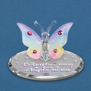 Glass Baron "Angels Are Near" Butterfly Glass Figurine