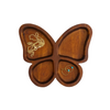 Butterfly Carved Wood Trinket Dish, 5"