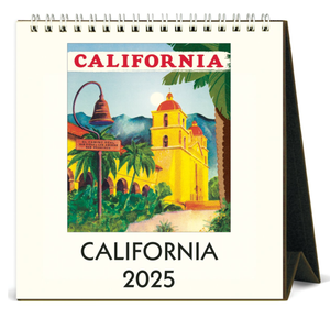 California Destinations Vintage Art 2025 Easel Desk Calendar