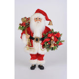 Lighted Berry Wreath Santa 16" Figurine