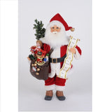 Karen Didion Lighted Vintage Toy Bag Santa 16"