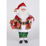 Santa's with Poinsettia Wreath Giving Holiday Toast Friends are the Wine of Life