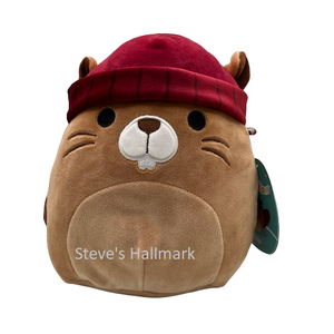 Squishmallow Fall Harvest Chip the Beaver in Beanie Hat 7.5" Stuffed Plush by Kelly Toy