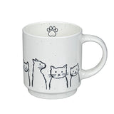 Cats Artisan Ceramic Coffee Mug 14 Oz.