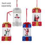 Christmas Character Wrapped in Present Spinning Glitter Water Globe 4.8"