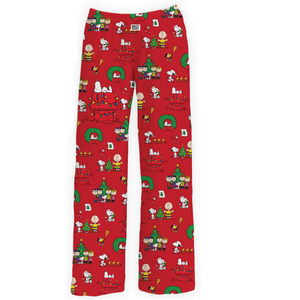 Snoopy and the Peanuts Gang Classic Christmas Red Pajama Pants