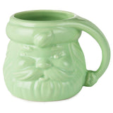 Hallmark Mint Green Sculpted Santa Mug, 8 oz.