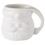 Hallmark White Sculpted Santa Mug, 8 oz.