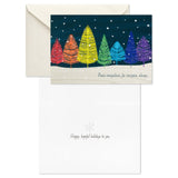 Hallmark Colorful Trees Peace Everywhere Boxed Holiday Cards, Pack of 16