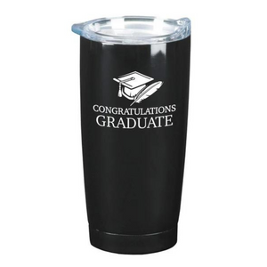 Congratulations Graduate Stainless Steel 20 oz Black Tumbler Drinkware with Lid