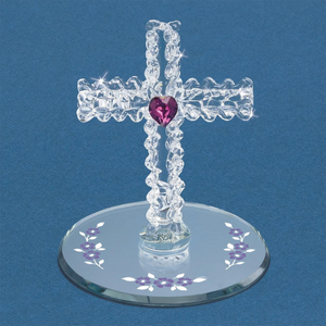 Glass Baron Trust In The Lord Cross Glass Figurine