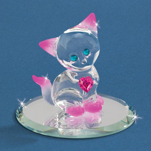 Glass Baron Crystal Kitty Glass Figurine
