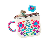 Cup of Happy Corduroy Zippered Coin Pouch