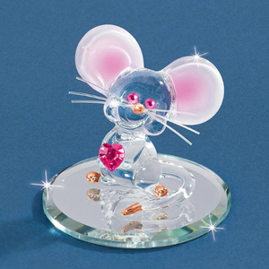 Glass Baron Too Cute Mouse Glass Figurine
