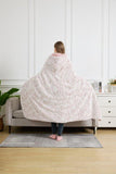 Wearable Hooded Sherpa Blanket Throw 50"x60" Dusty Rose Texture