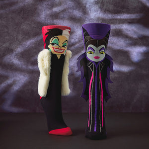 Hallmark Disney Villains Maleficent and Cruella De Vil Novelty Socks
