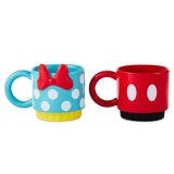 Hallmark Disney Mickey Mouse and Minnie Mouse Stacking Mugs, Set of 2