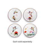 Dean Crouser's In Flight Hummingbird Red Flower Appetizer Plate, 6.5"