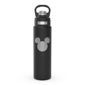 Tervis Disney Mickey Silhouette Engraved on Onyx Shadow 24 oz. Stainless Steel Wide Mouth Bottle with Deluxe Spout Lid