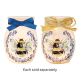 Ditsy Bee Pre-Lit Glass Jar with Ribbon 4.75"