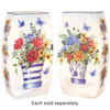 Dutch Florals Medium Glass Lighted Vase