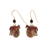 Silver Forest Chestnut Horse Dangle Earrings