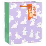 Hallmark 6.5" Hip Hop Hooray Bunnies on Purple Small Gift Bag