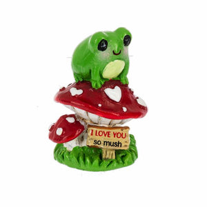 I Love You So Mush Frog on Mushrrom Charm Token