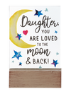 Daughter, You Are Loved to the Moon & Back Glass Block