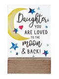 Daughter, You Are Loved to the Moon & Back Glass Block